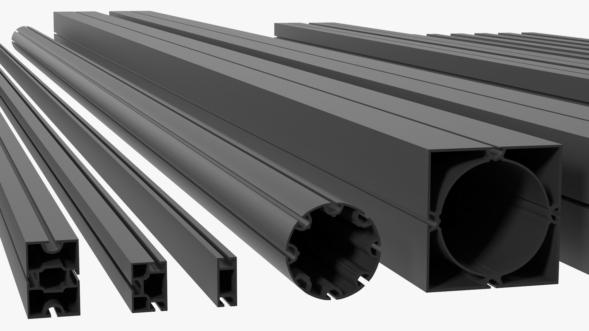 3D Black Metal Extrusions Set