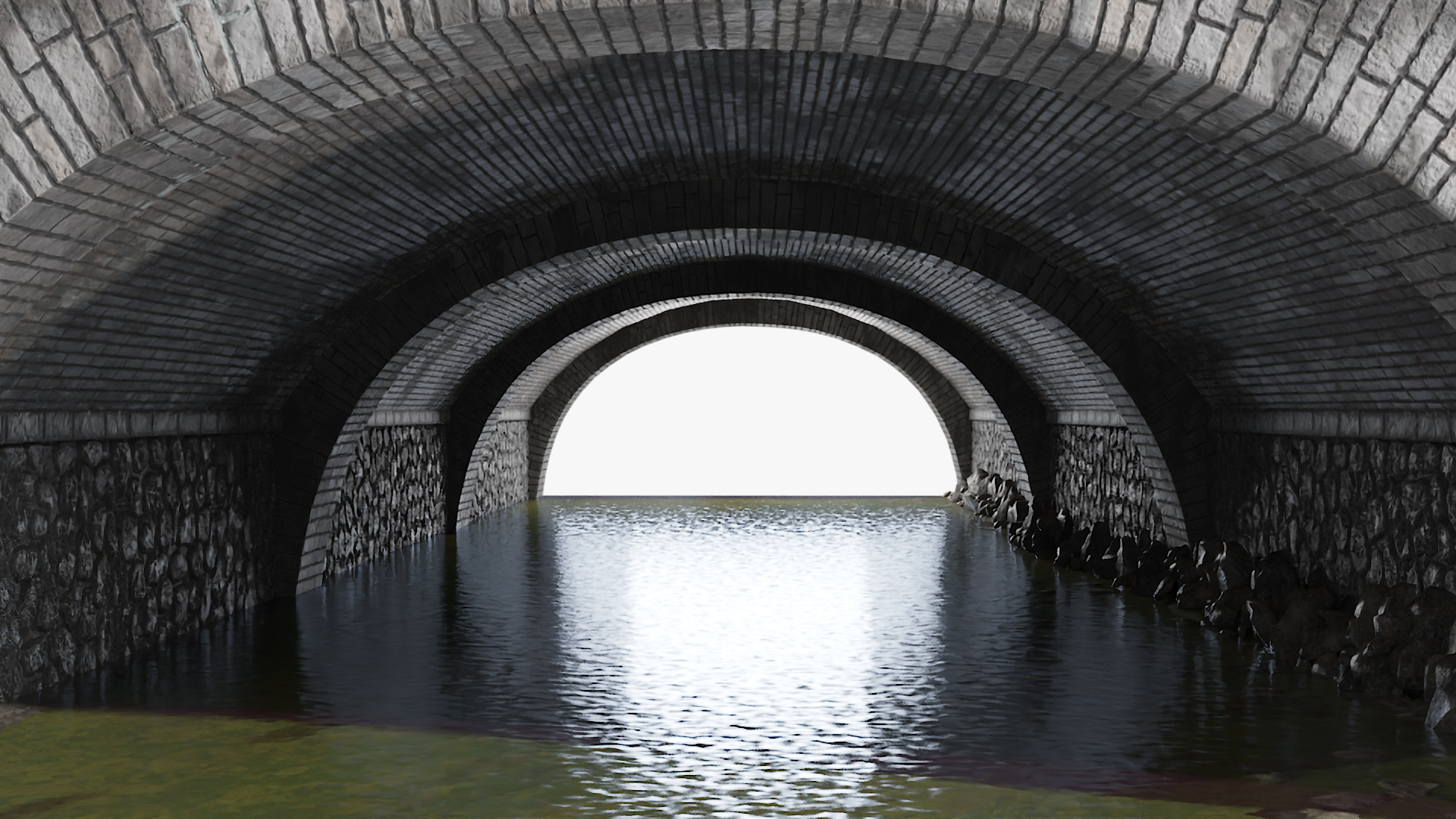 3D River Tunnel with River Tram model