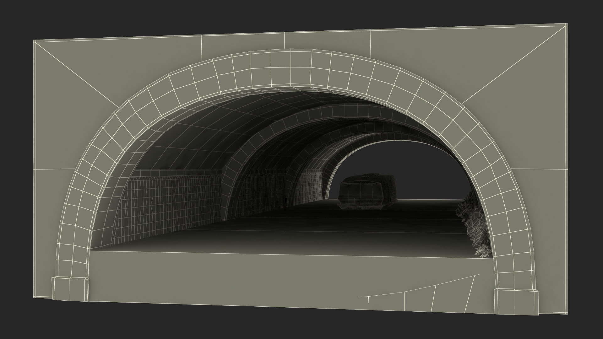 3D River Tunnel with River Tram model