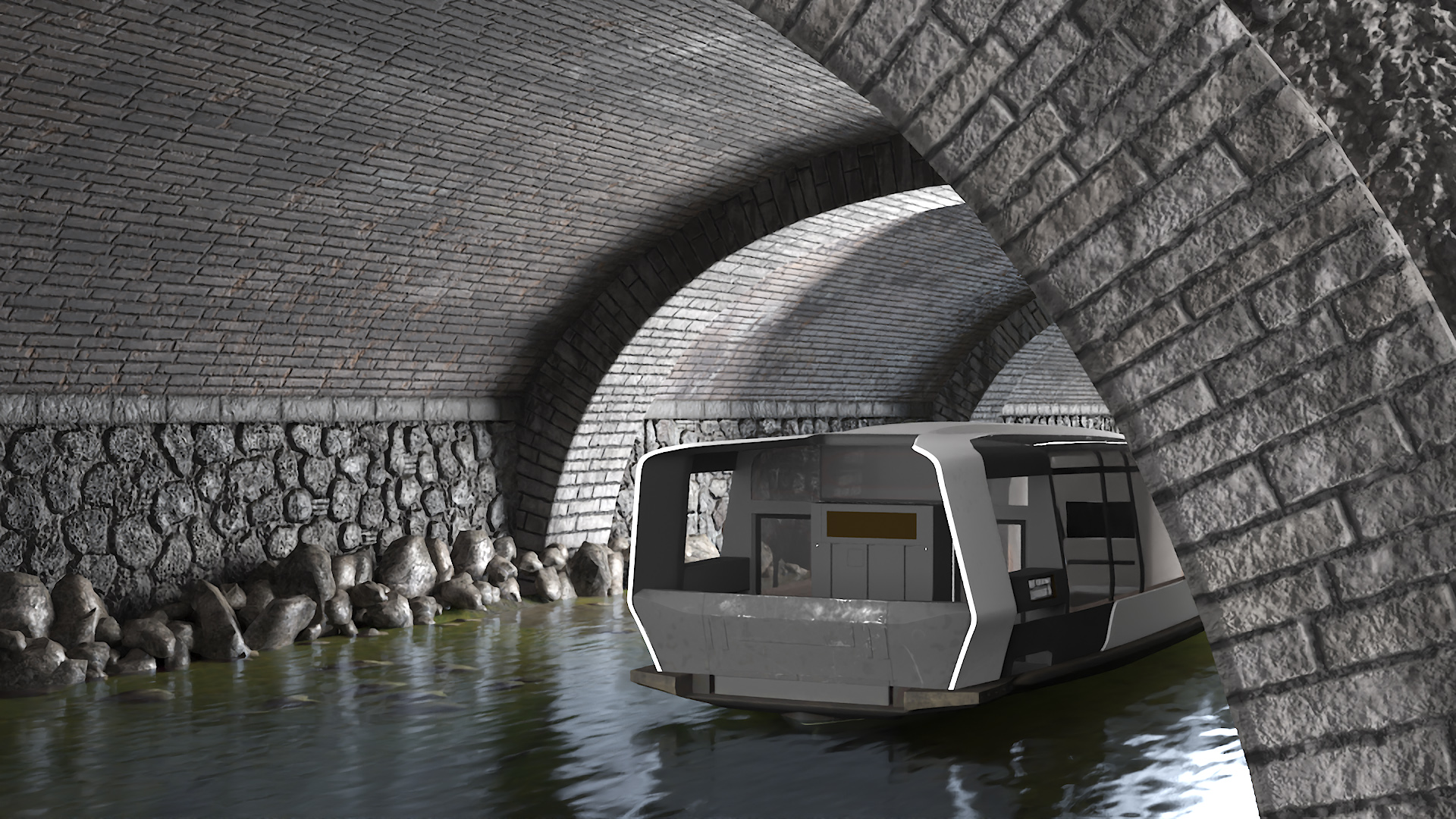 3D River Tunnel with River Tram model