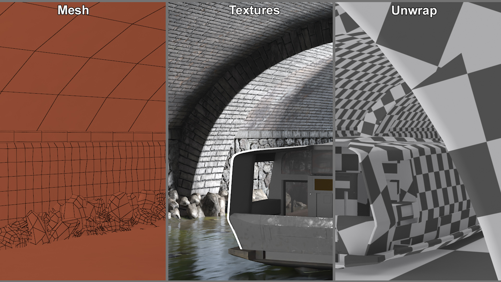 3D River Tunnel with River Tram model