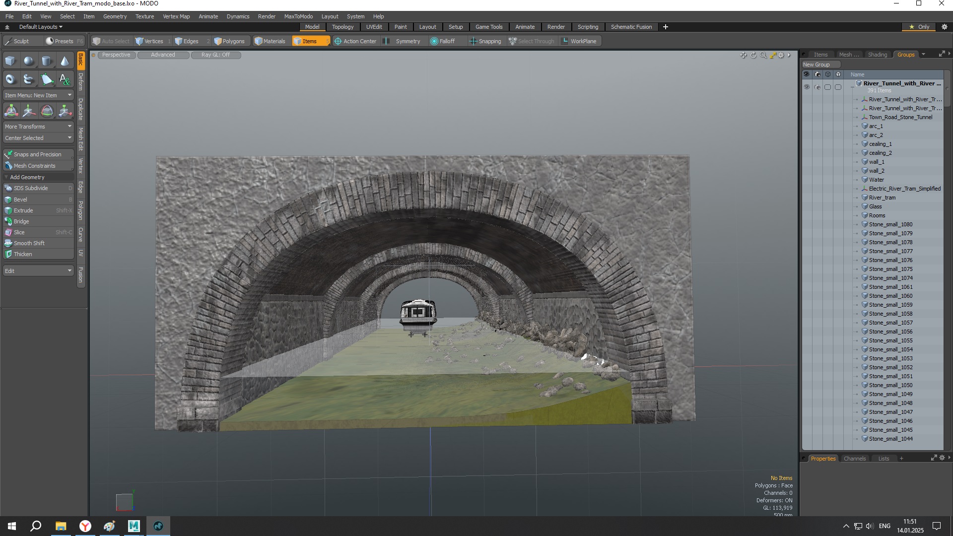 3D River Tunnel with River Tram model