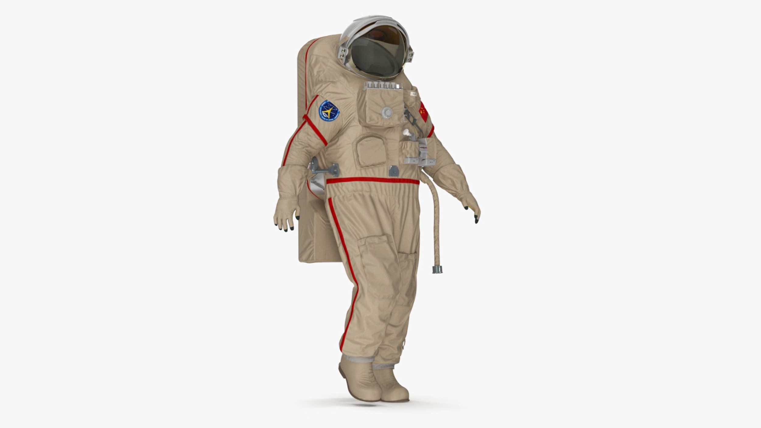 3D model Astronaut Suit Haiying with Helmet Rigged for Cinema 4D