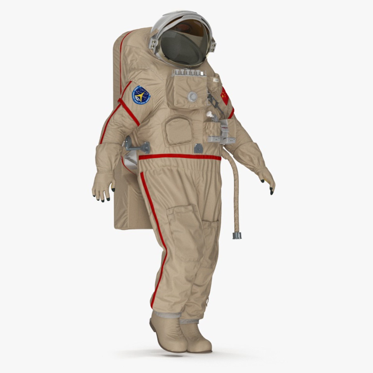 3D model Astronaut Suit Haiying with Helmet Rigged for Cinema 4D