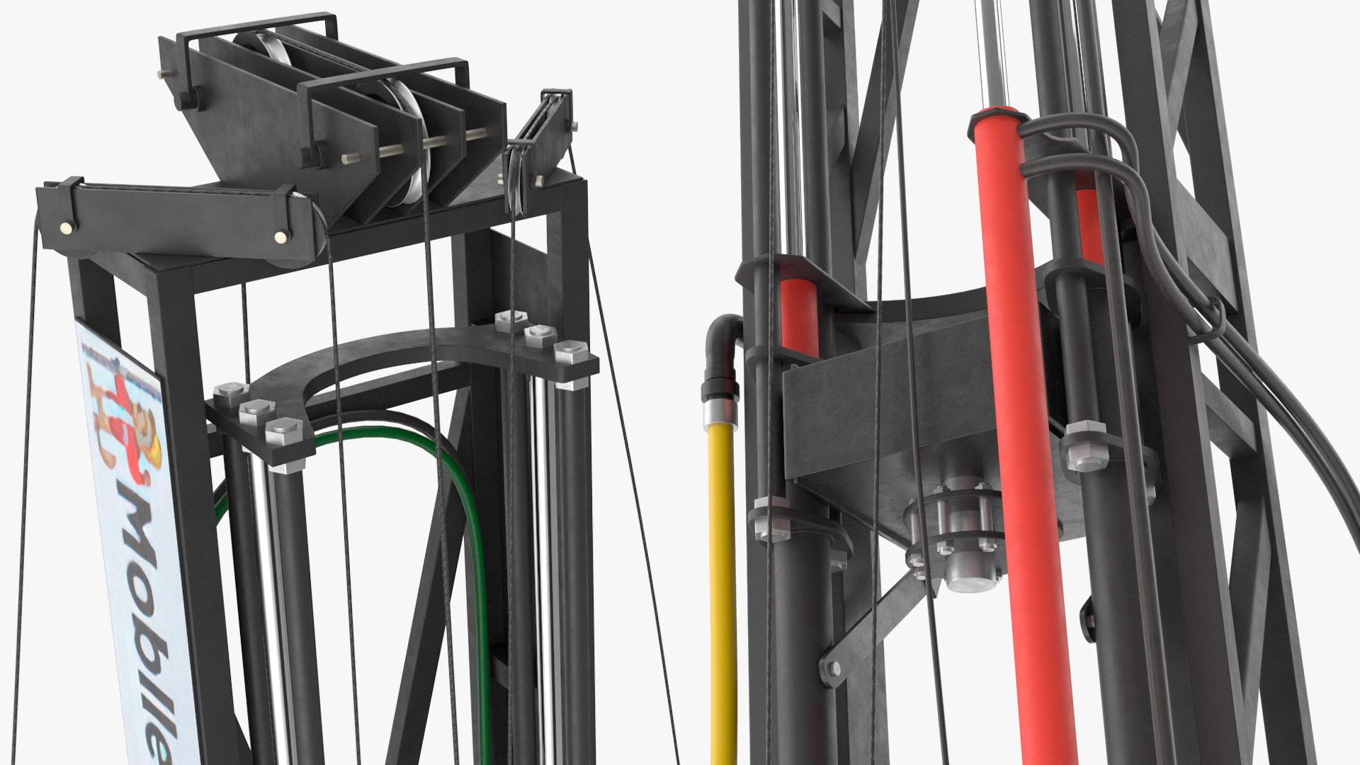3D Working Mobile Drilling Rig on Truck