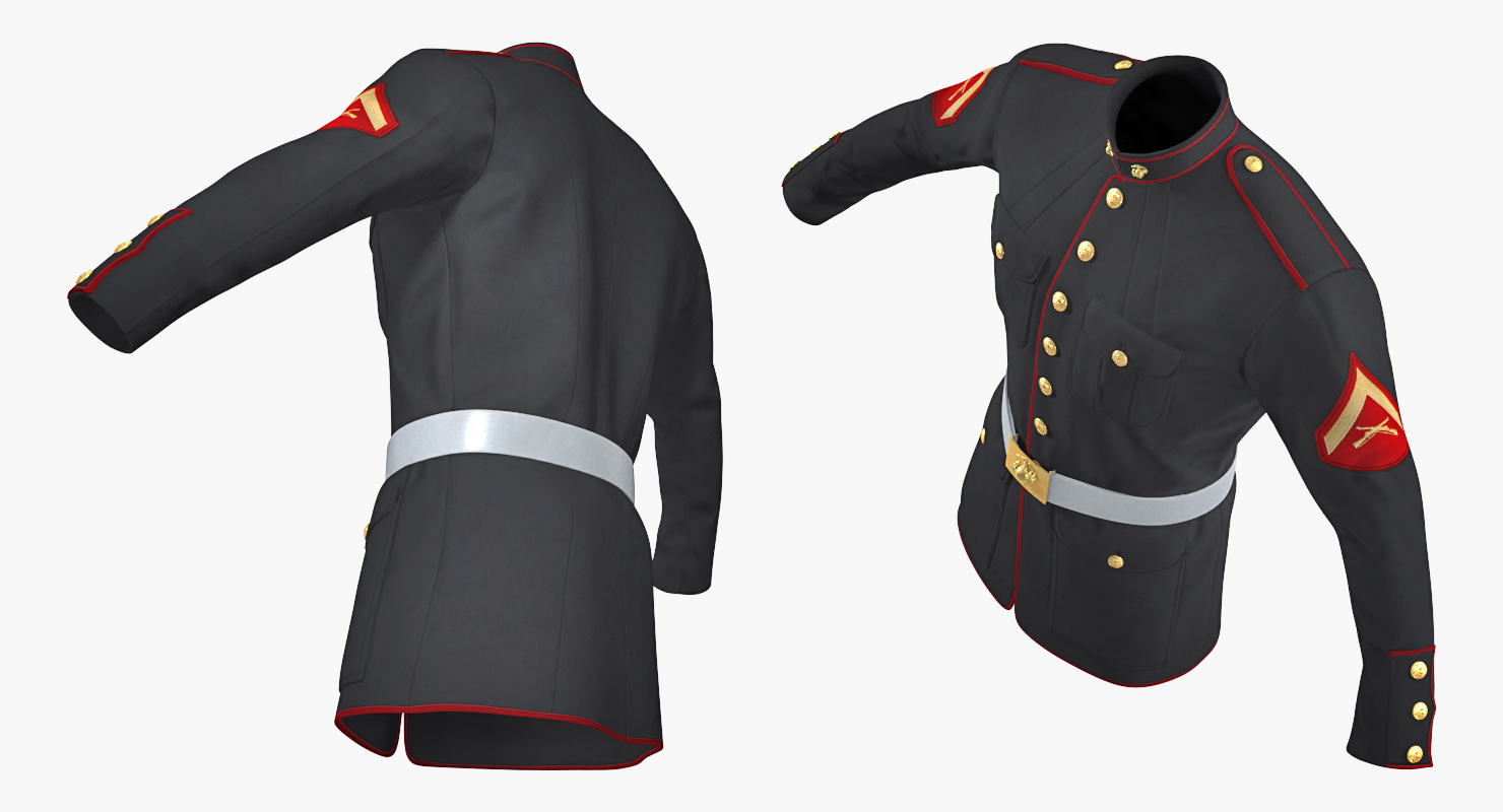 US Marine Corps Parade Jacket 3D model