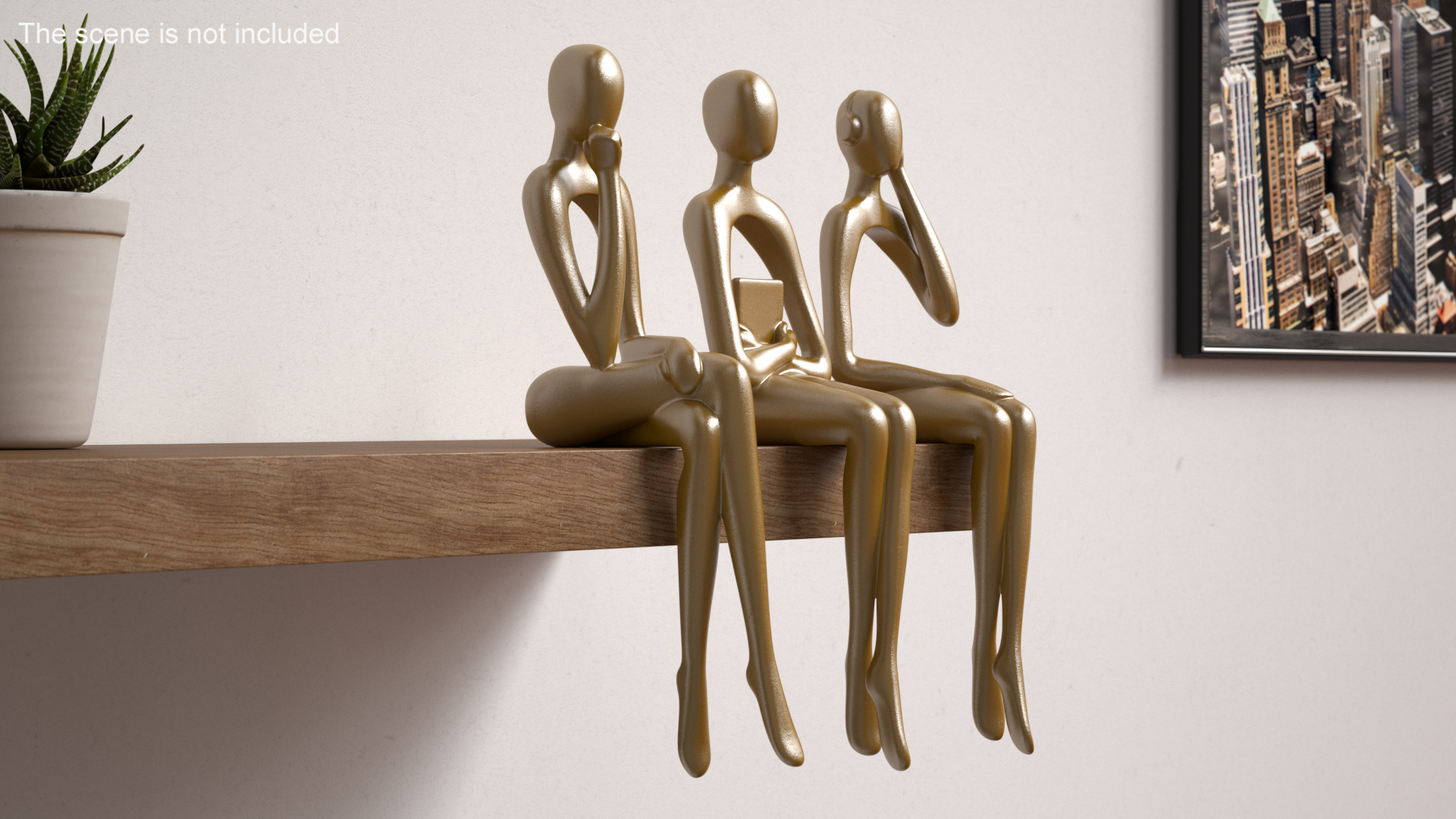 Home Decor Human Sculpture Gold Color 3D