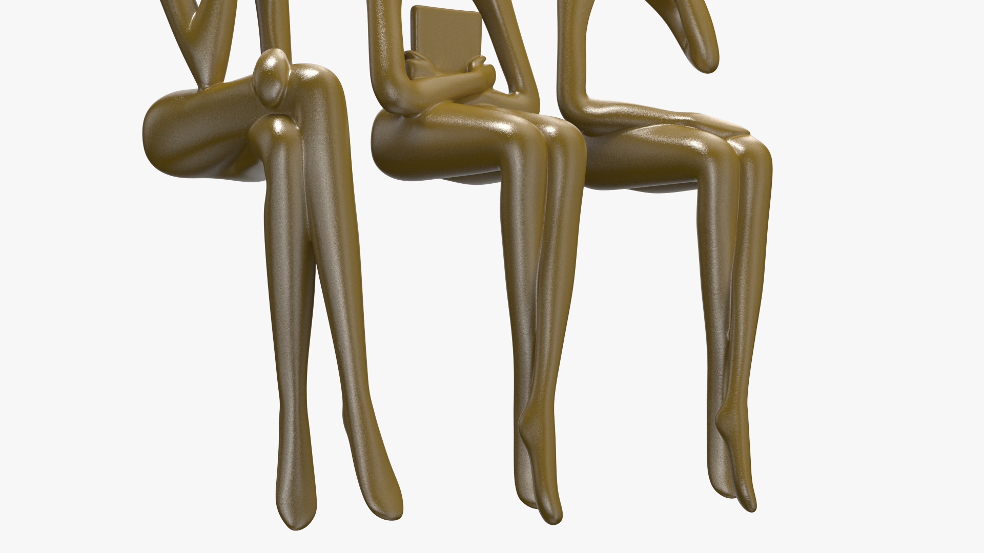 Home Decor Human Sculpture Gold Color 3D