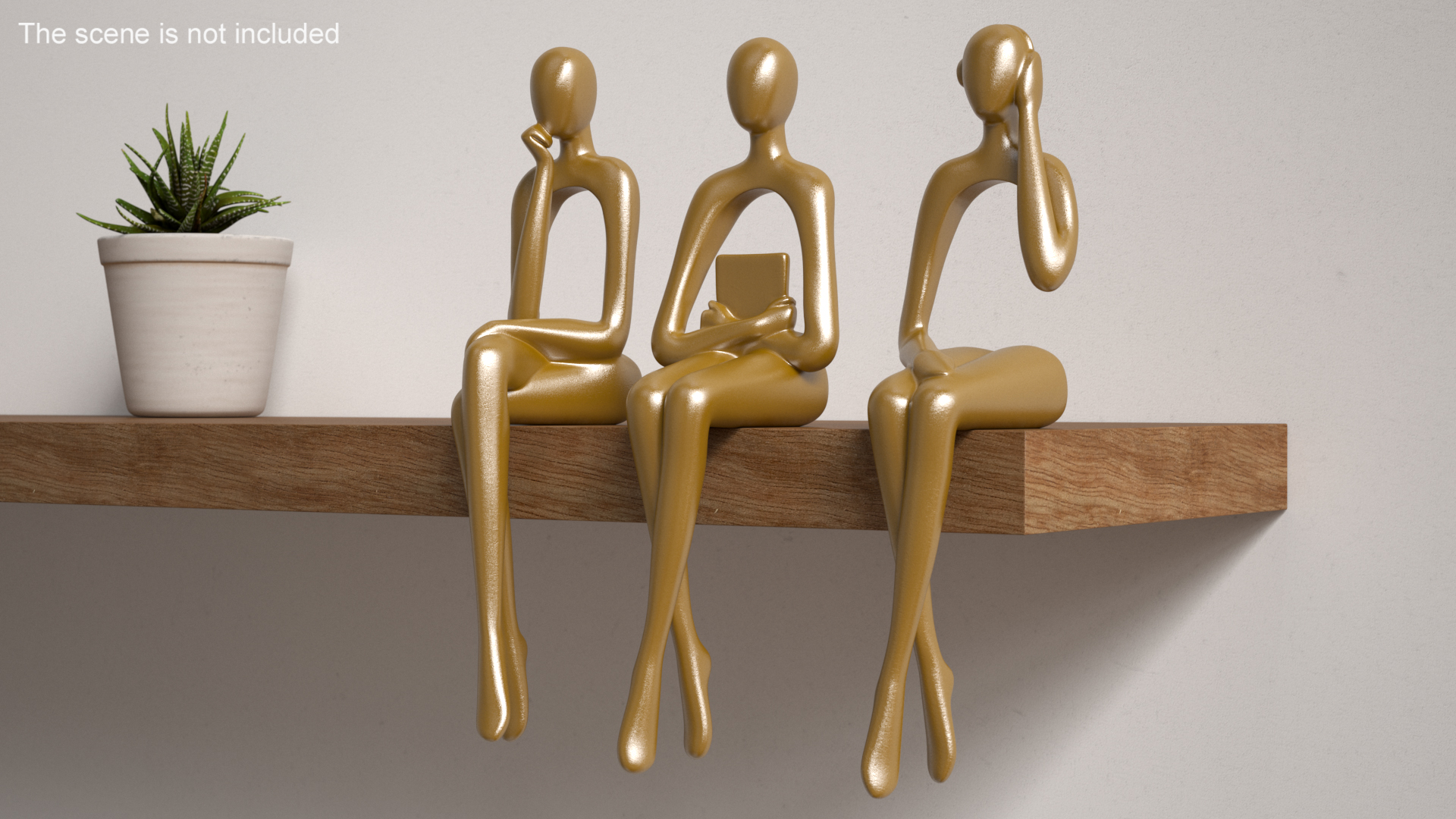 Home Decor Human Sculpture Gold Color 3D