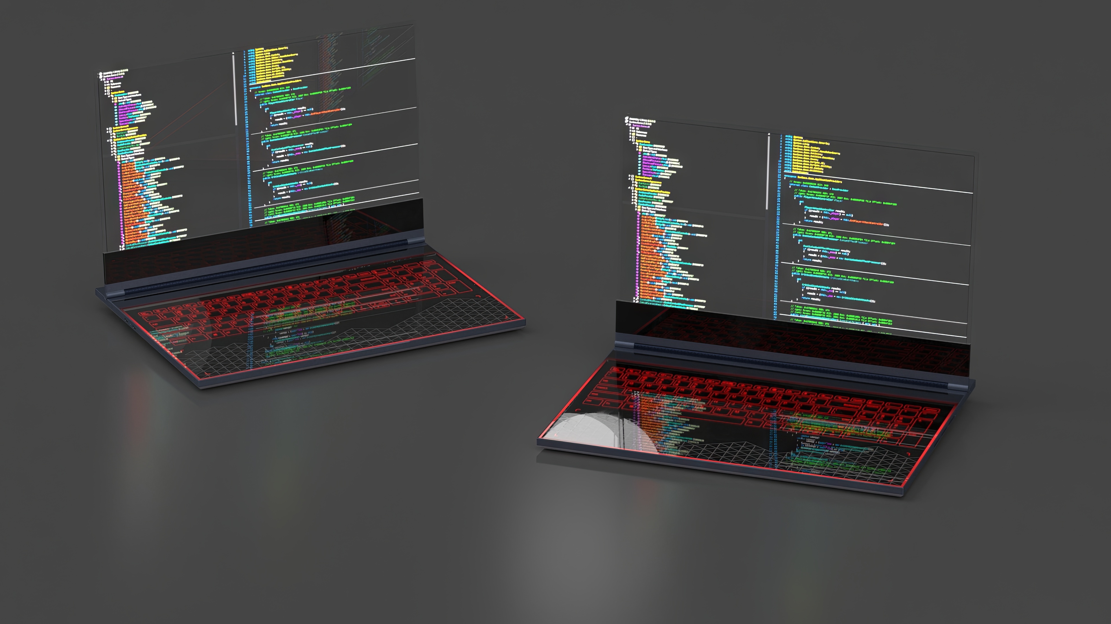 3D model Modern Laptop with a Transparent Display