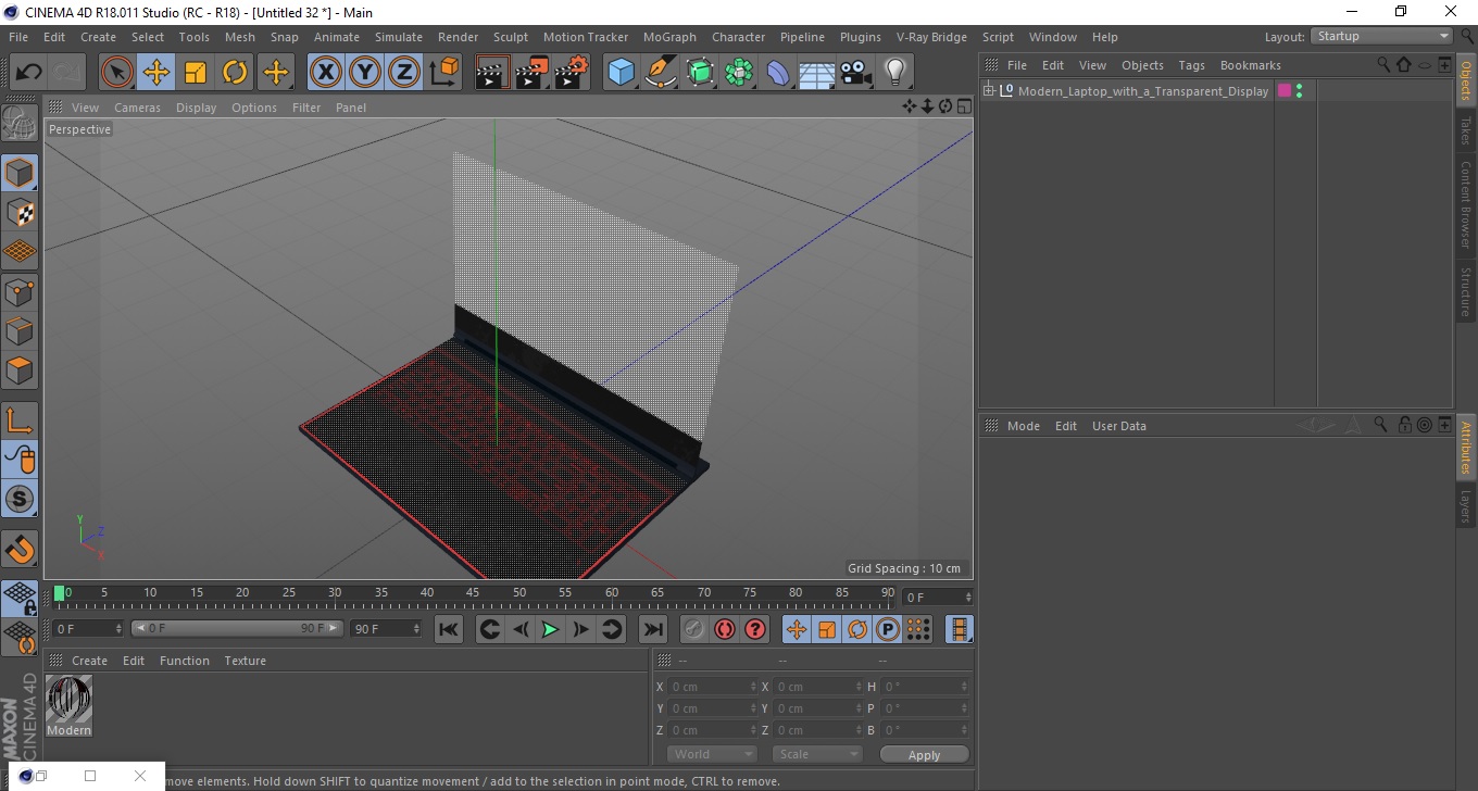 3D model Modern Laptop with a Transparent Display