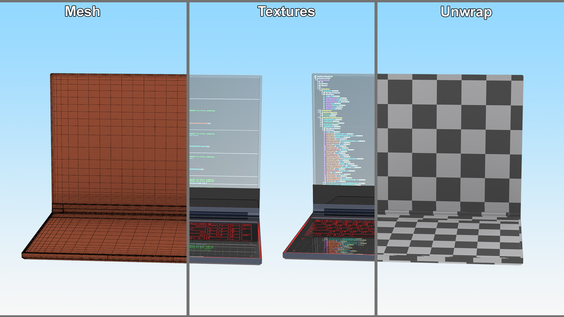 3D model Modern Laptop with a Transparent Display