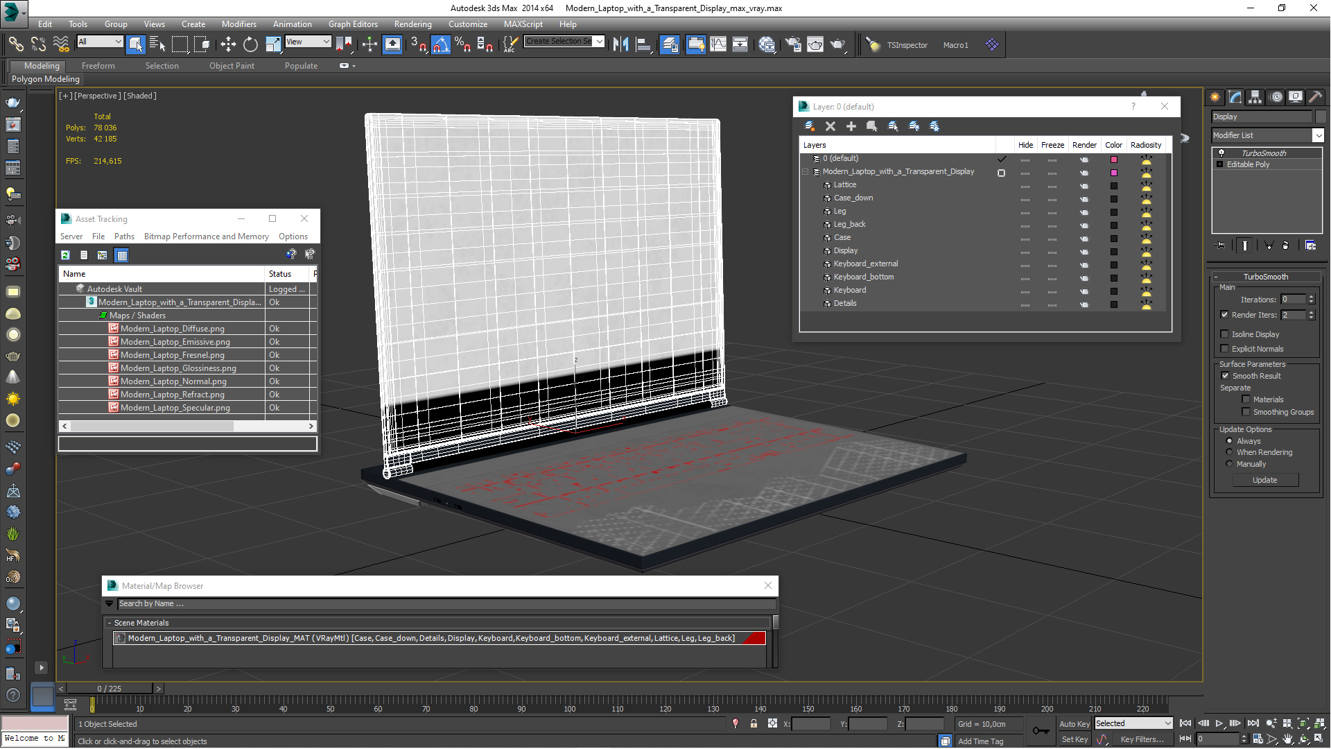 3D model Modern Laptop with a Transparent Display