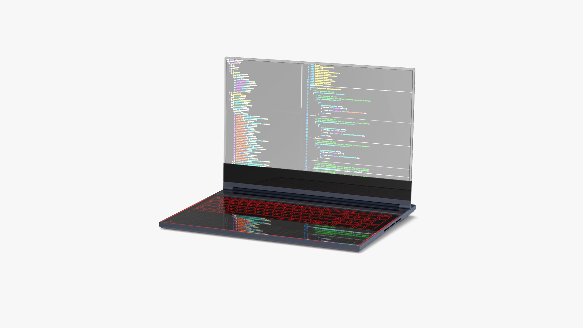 3D model Modern Laptop with a Transparent Display