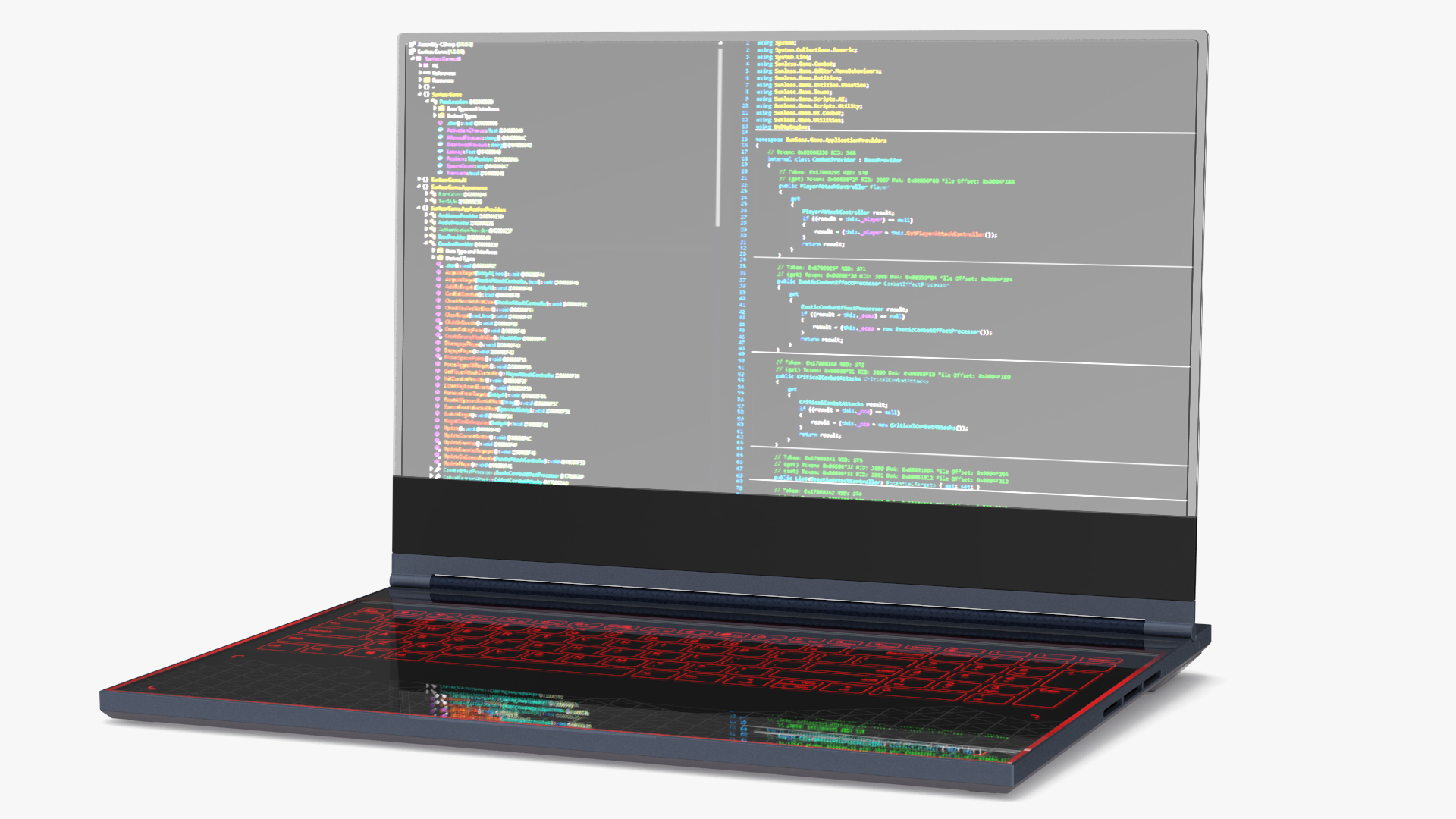 3D model Modern Laptop with a Transparent Display