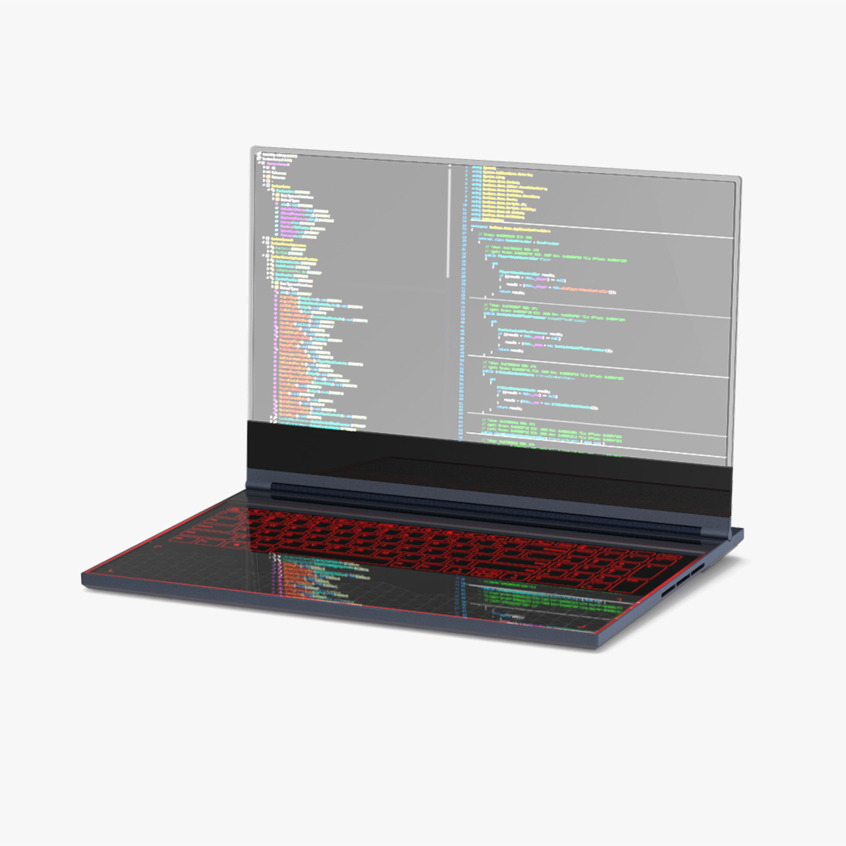 3D model Modern Laptop with a Transparent Display