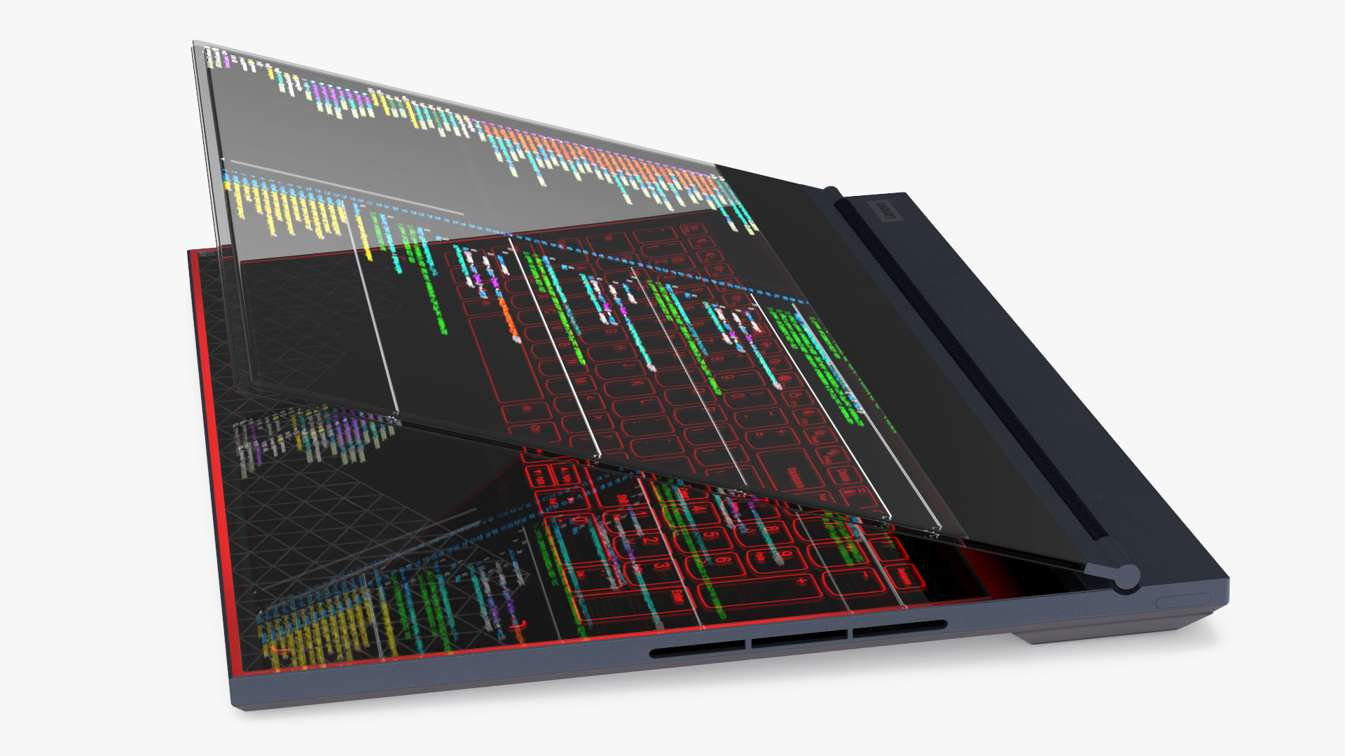 3D model Modern Laptop with a Transparent Display
