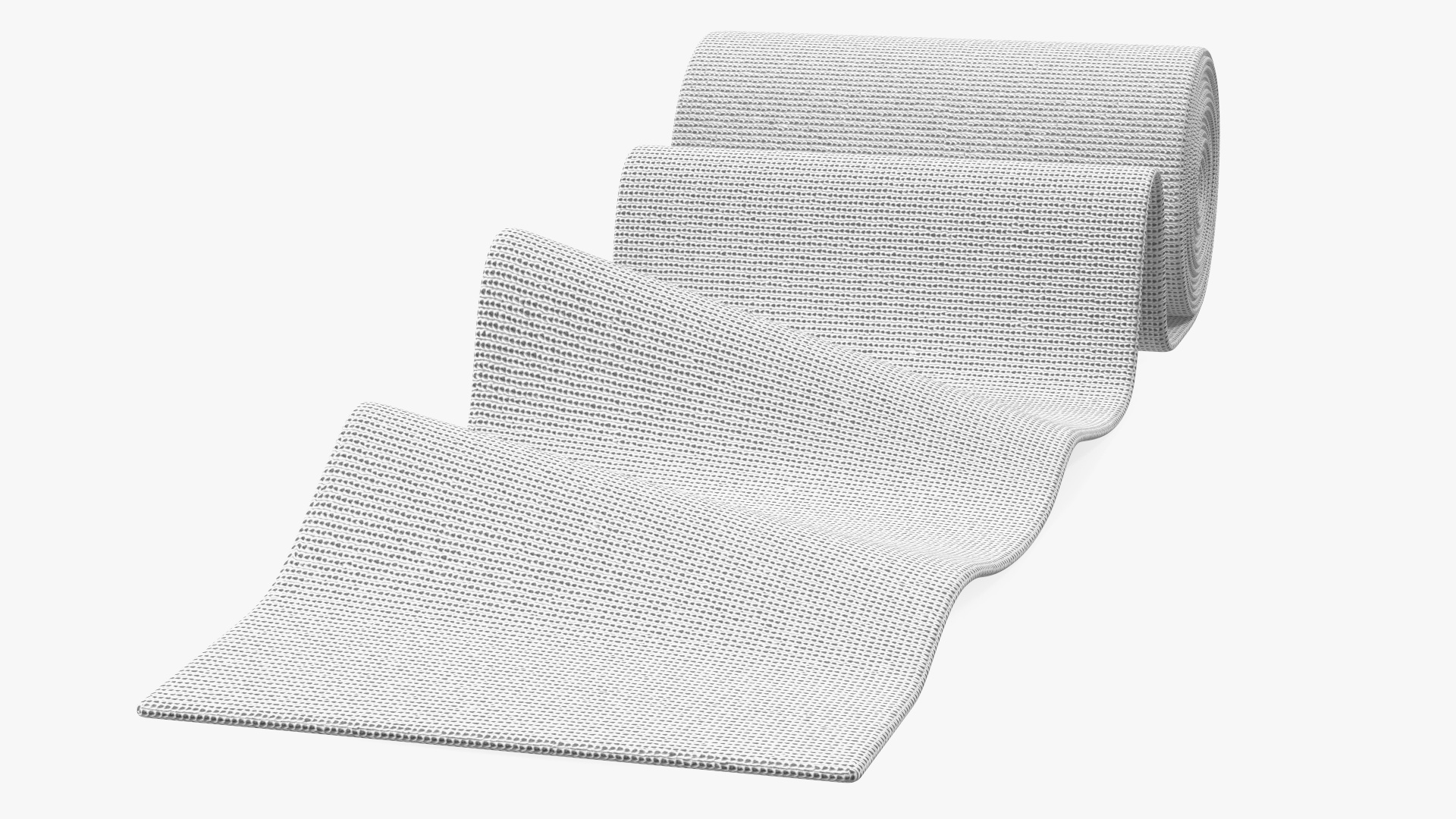 3D model Unfolded Elastic Bandage White