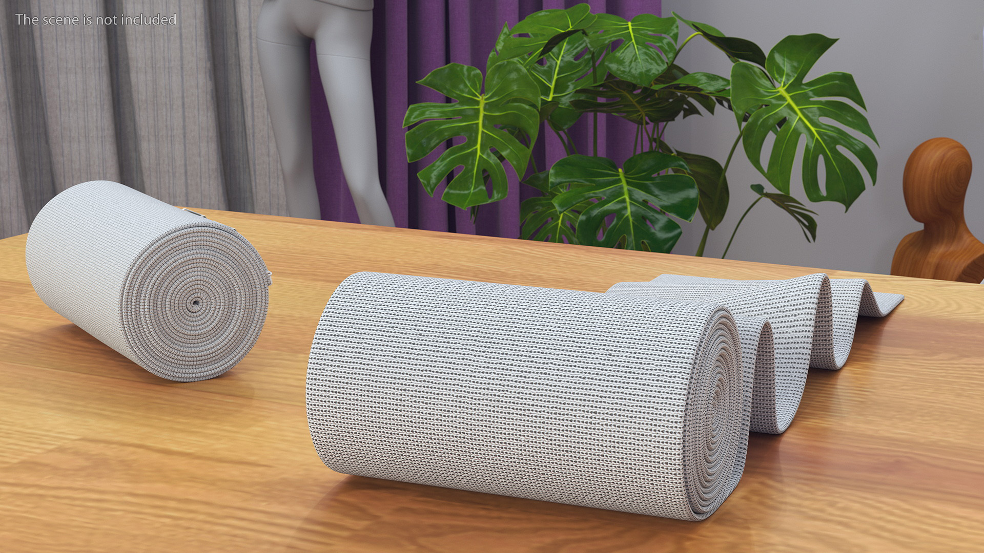 3D model Unfolded Elastic Bandage White