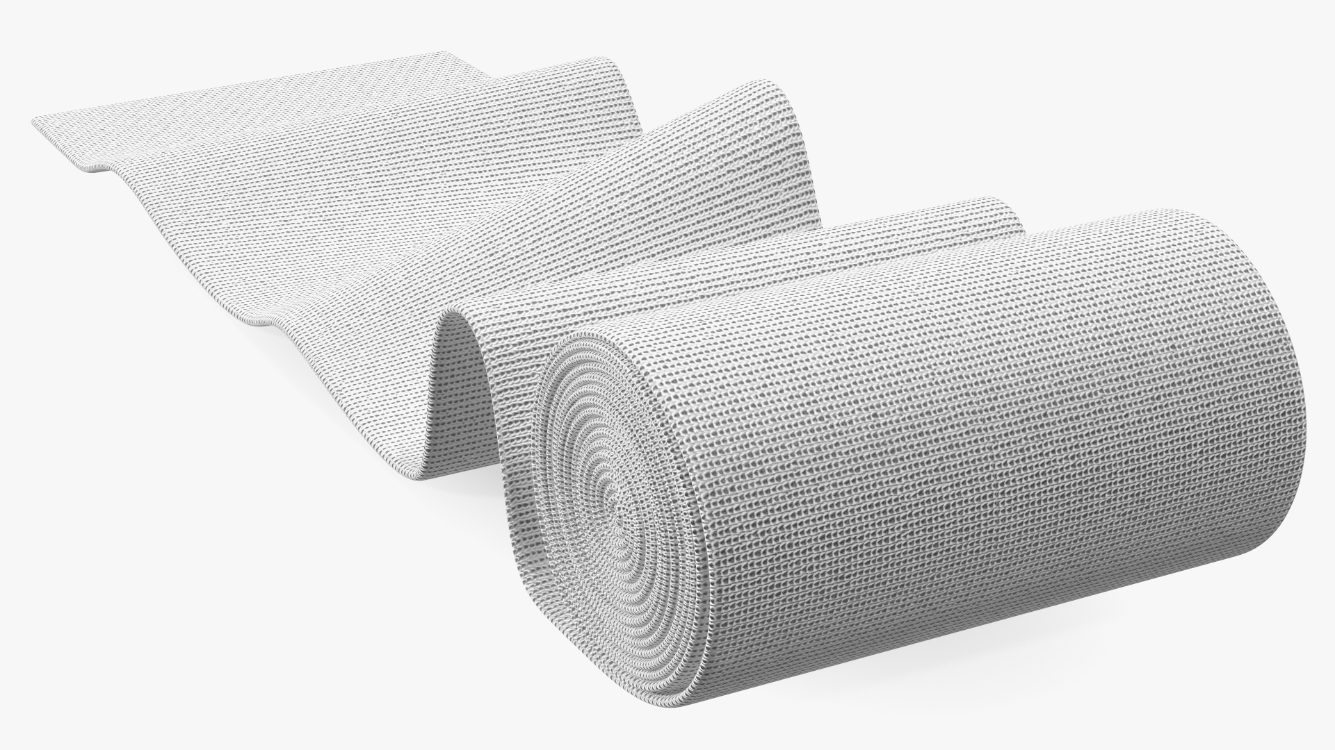 3D model Unfolded Elastic Bandage White