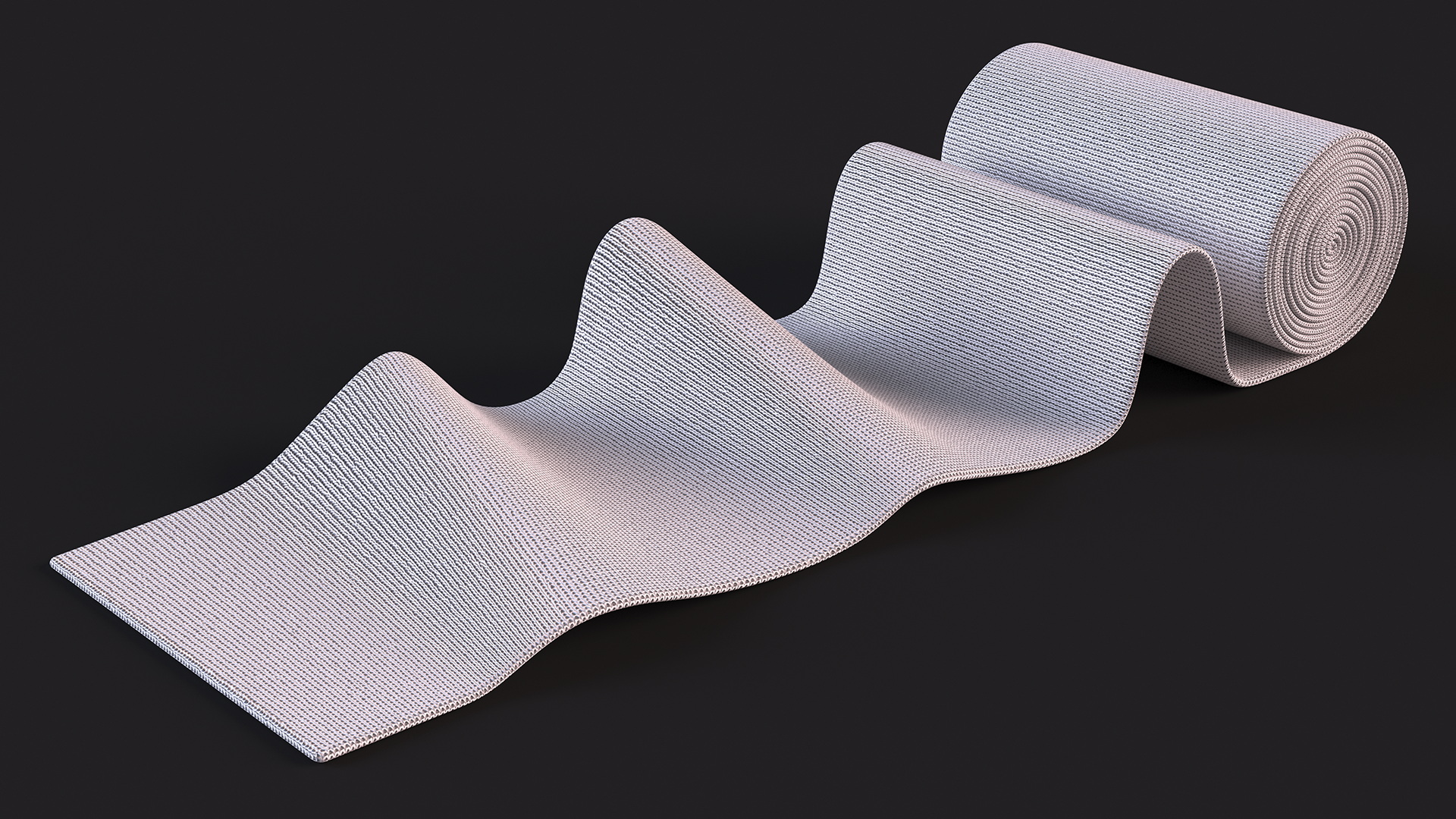 3D model Unfolded Elastic Bandage White