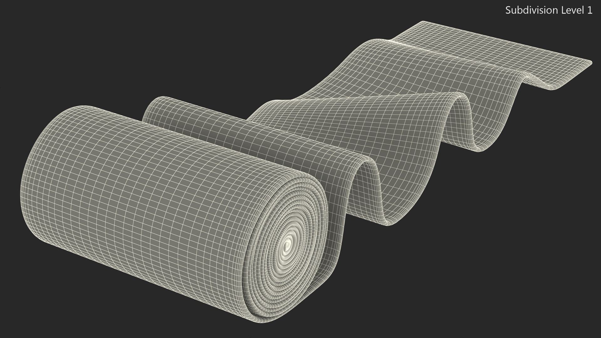 3D model Unfolded Elastic Bandage White