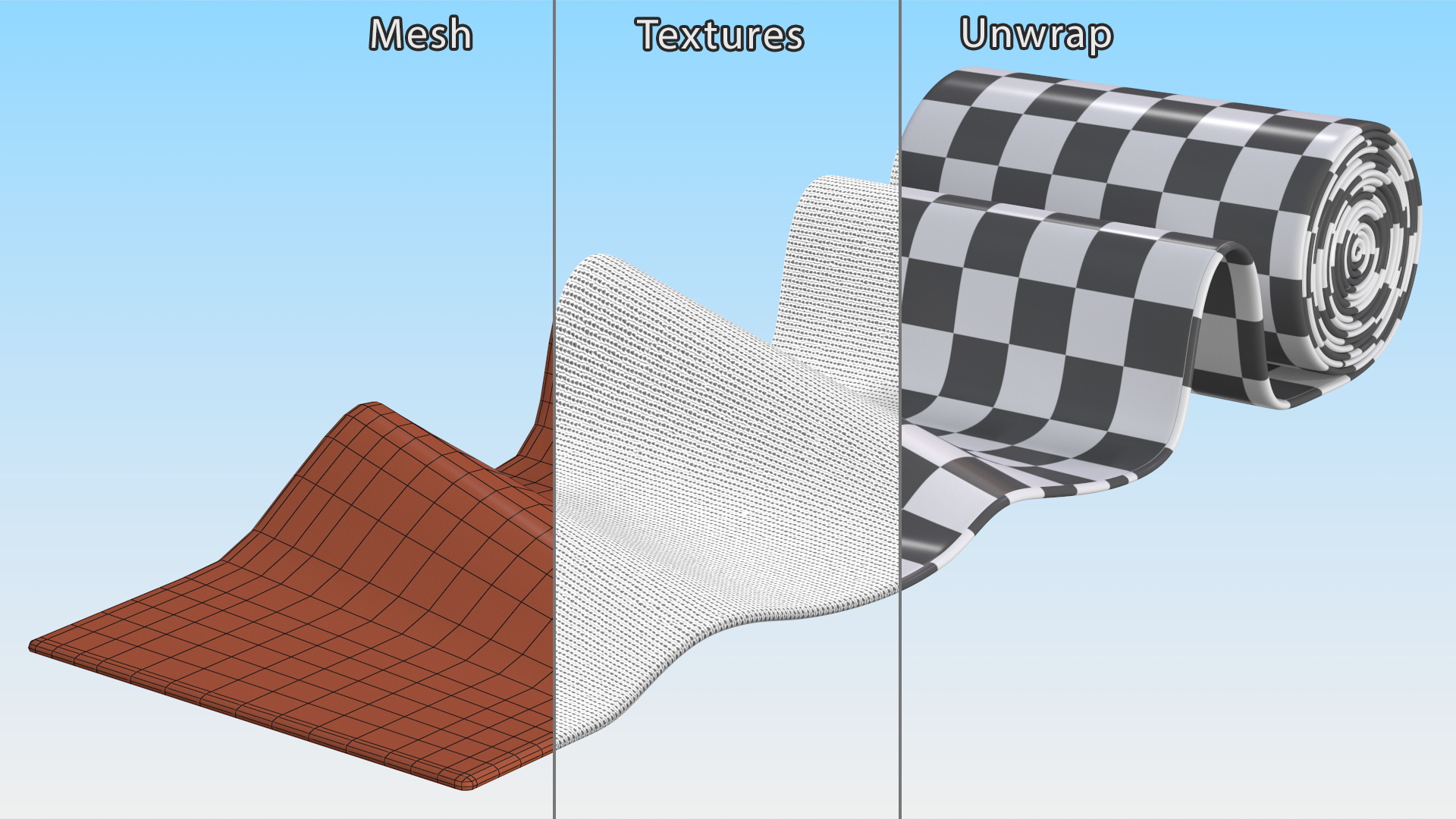 3D model Unfolded Elastic Bandage White