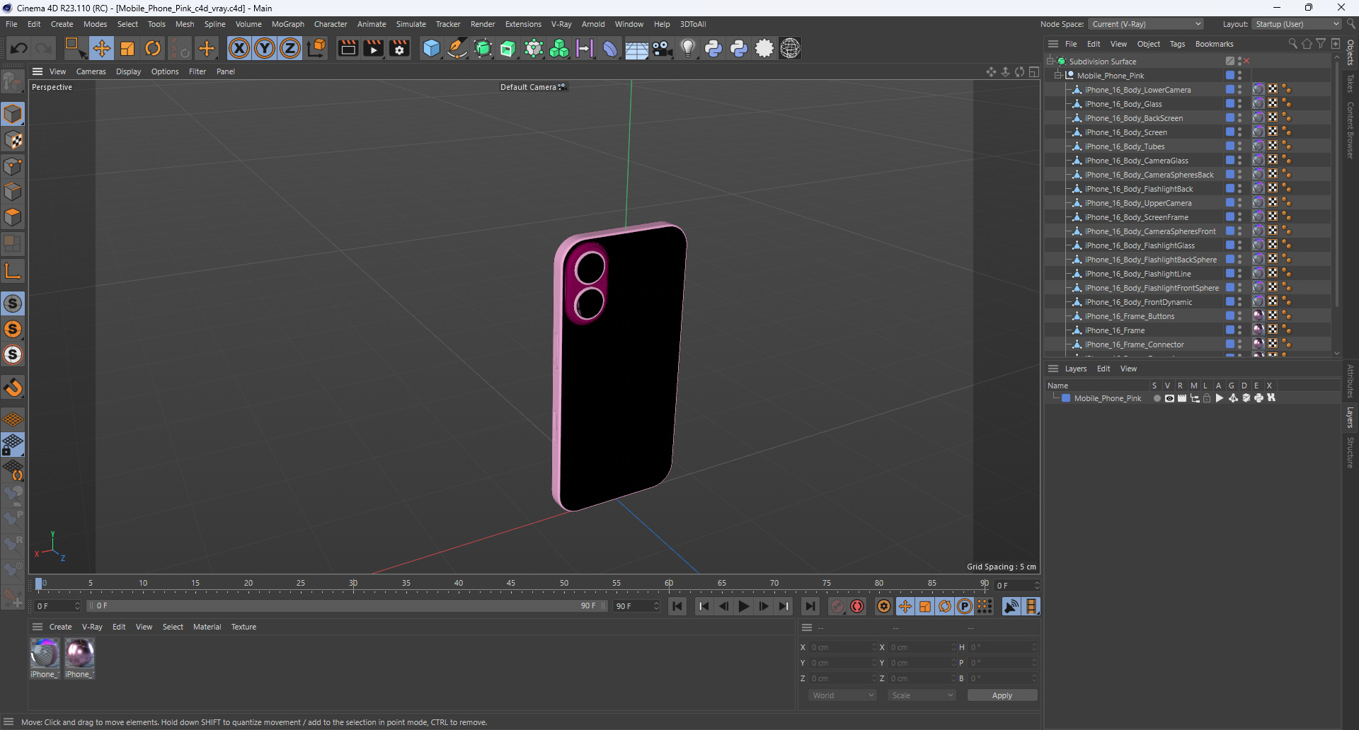 Mobile Phone Pink 3D
