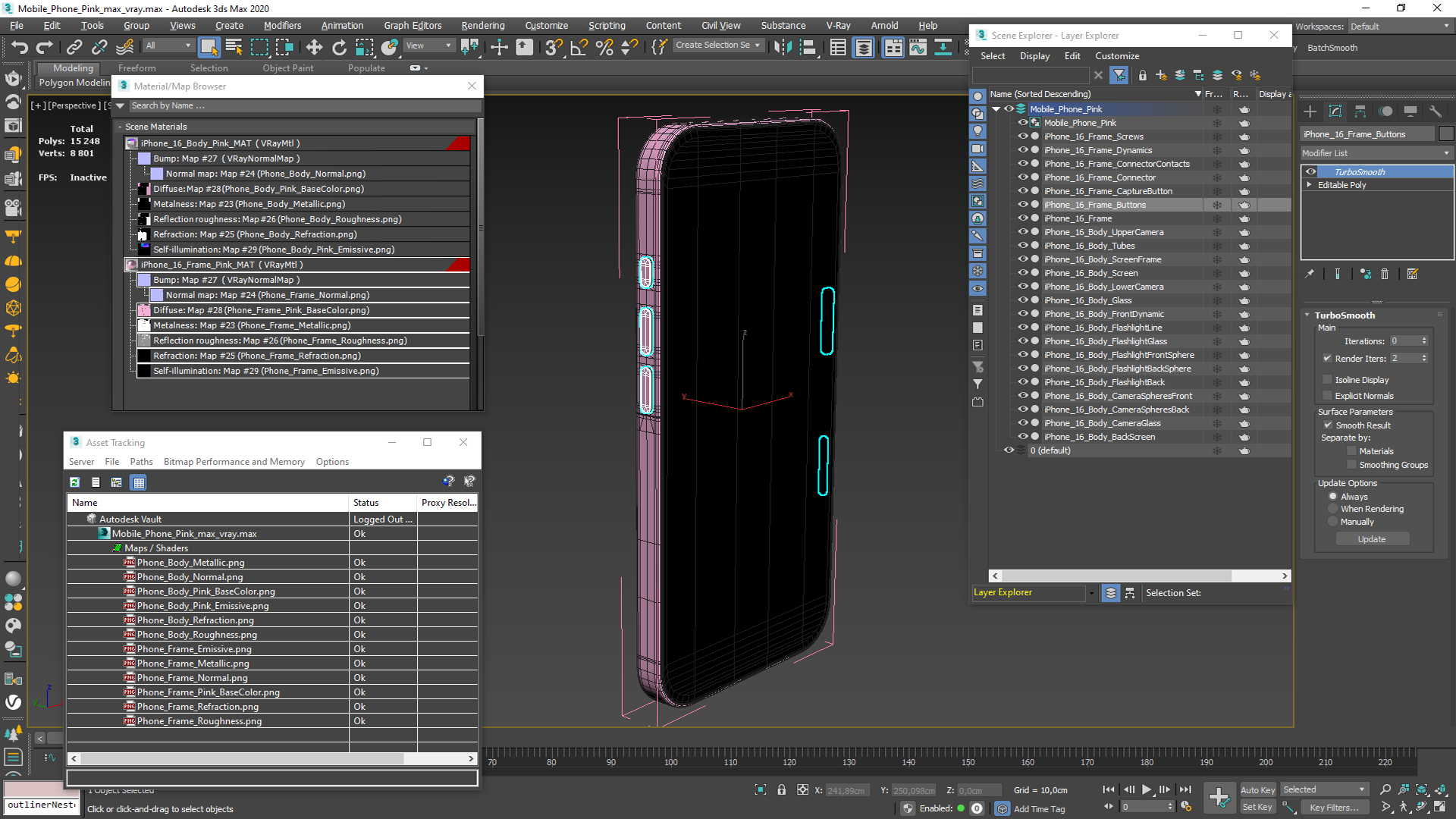 Mobile Phone Pink 3D