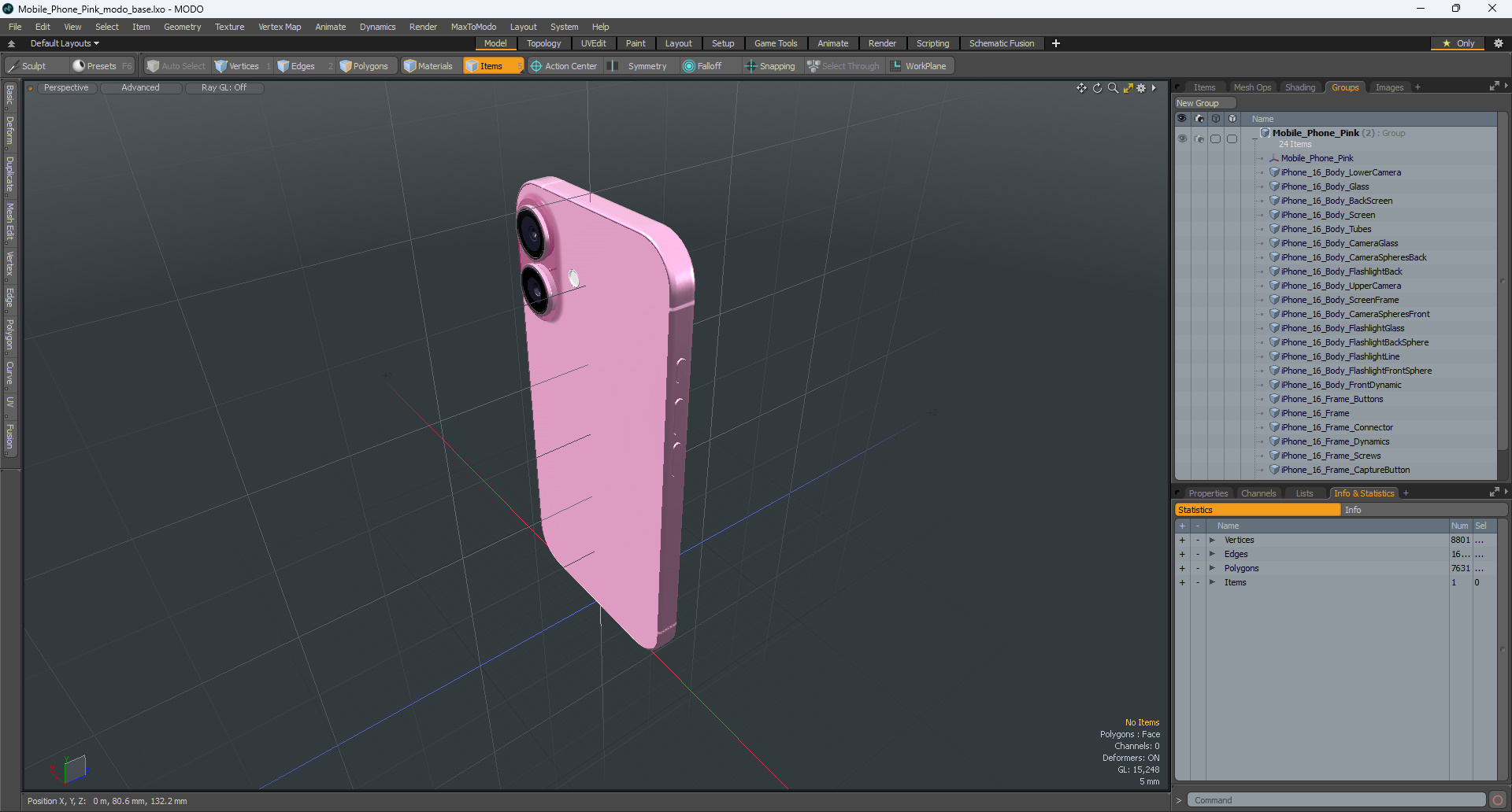 Mobile Phone Pink 3D