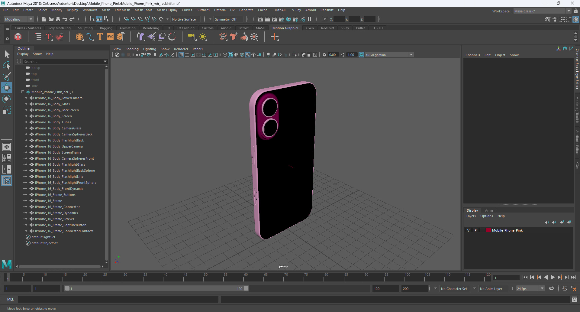 Mobile Phone Pink 3D