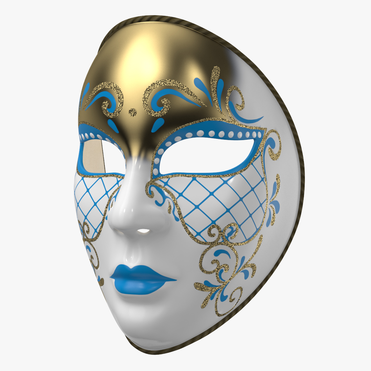 Blue Full Face Masquerade Mask