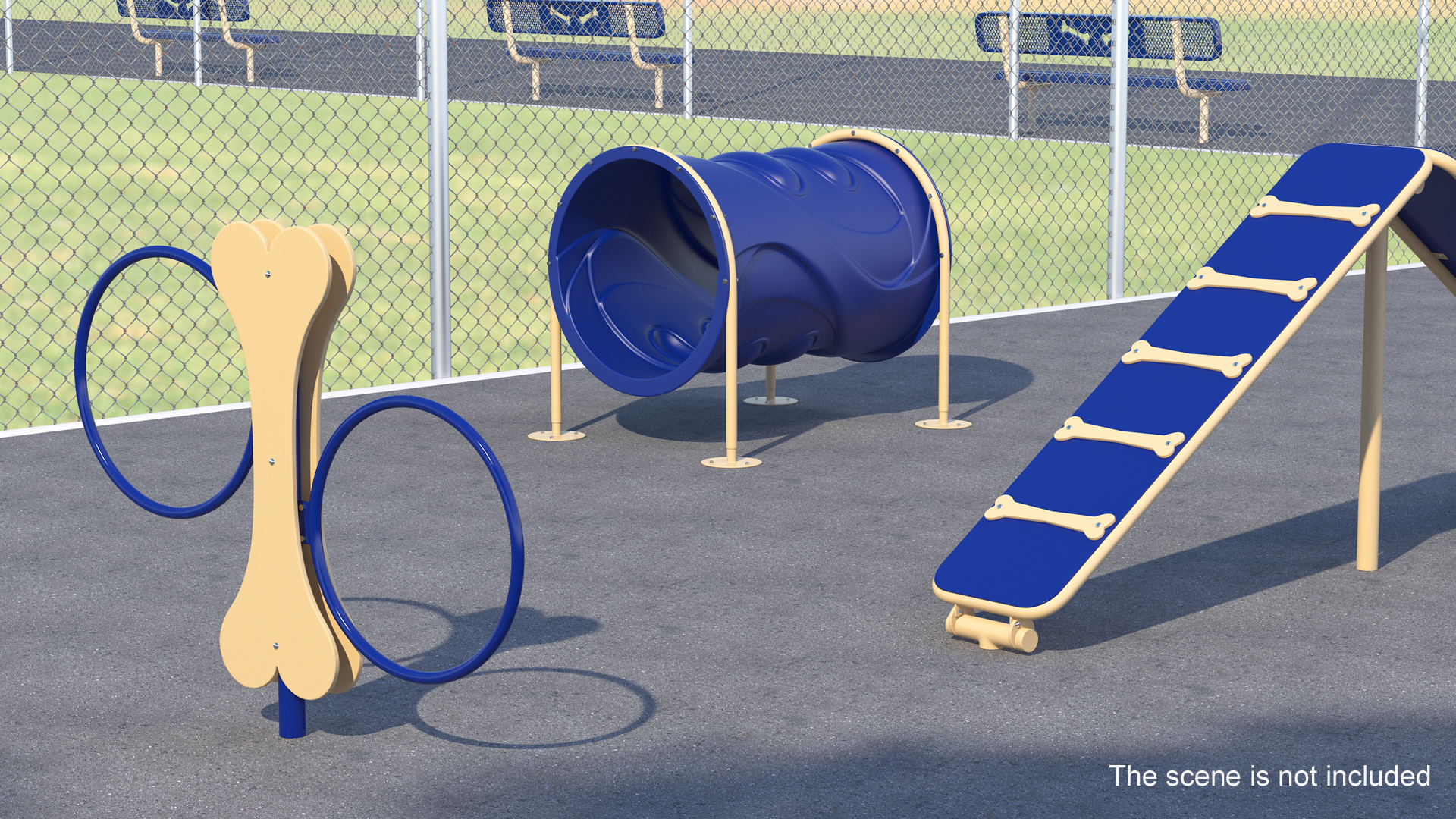Dog Park Set Blue 3D