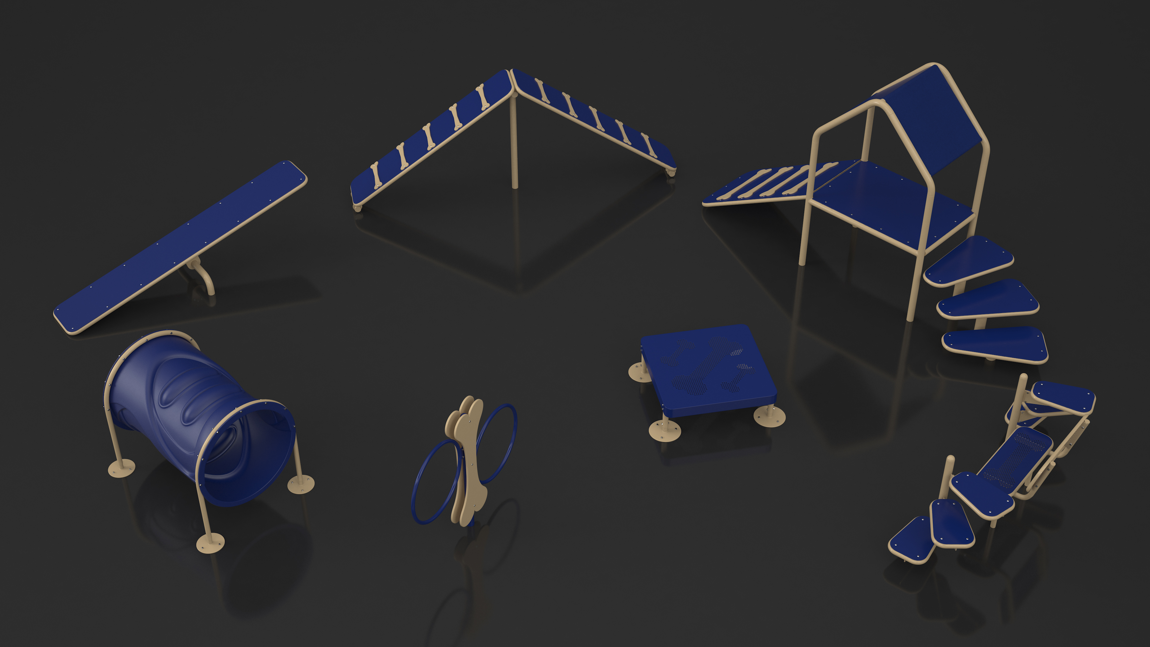Dog Park Set Blue 3D