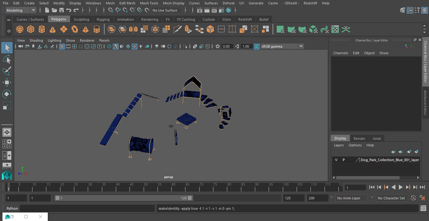 Dog Park Set Blue 3D