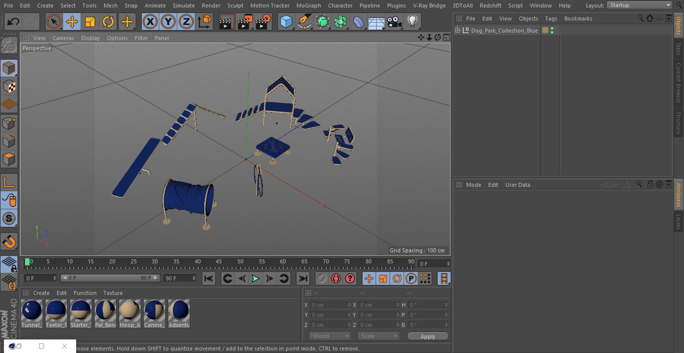 Dog Park Set Blue 3D