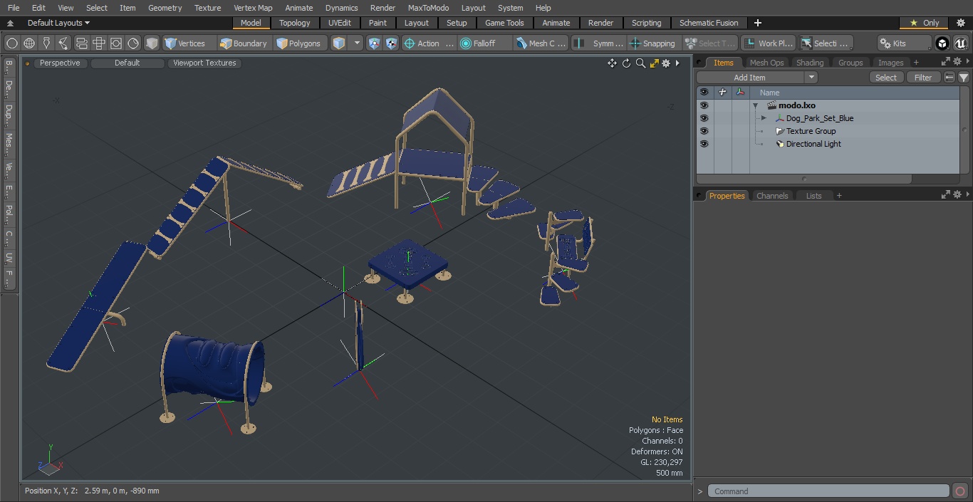 Dog Park Set Blue 3D