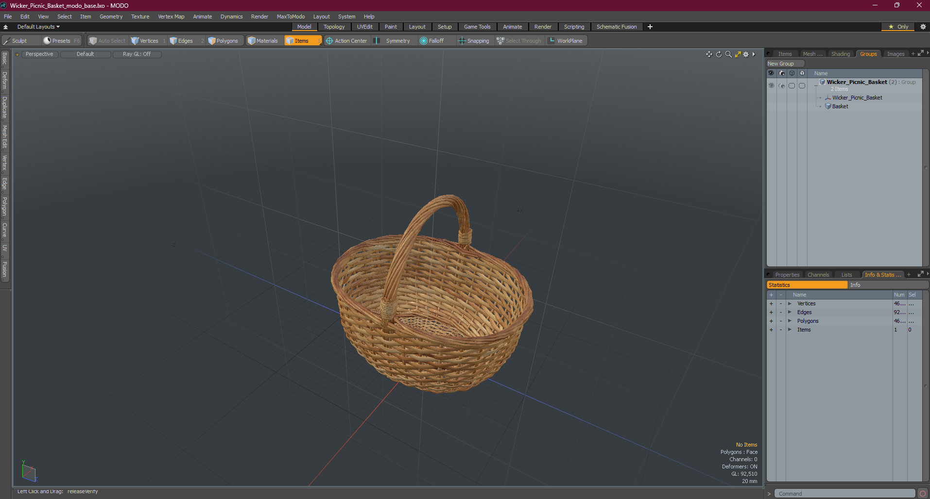 3D model Wicker Picnic Basket
