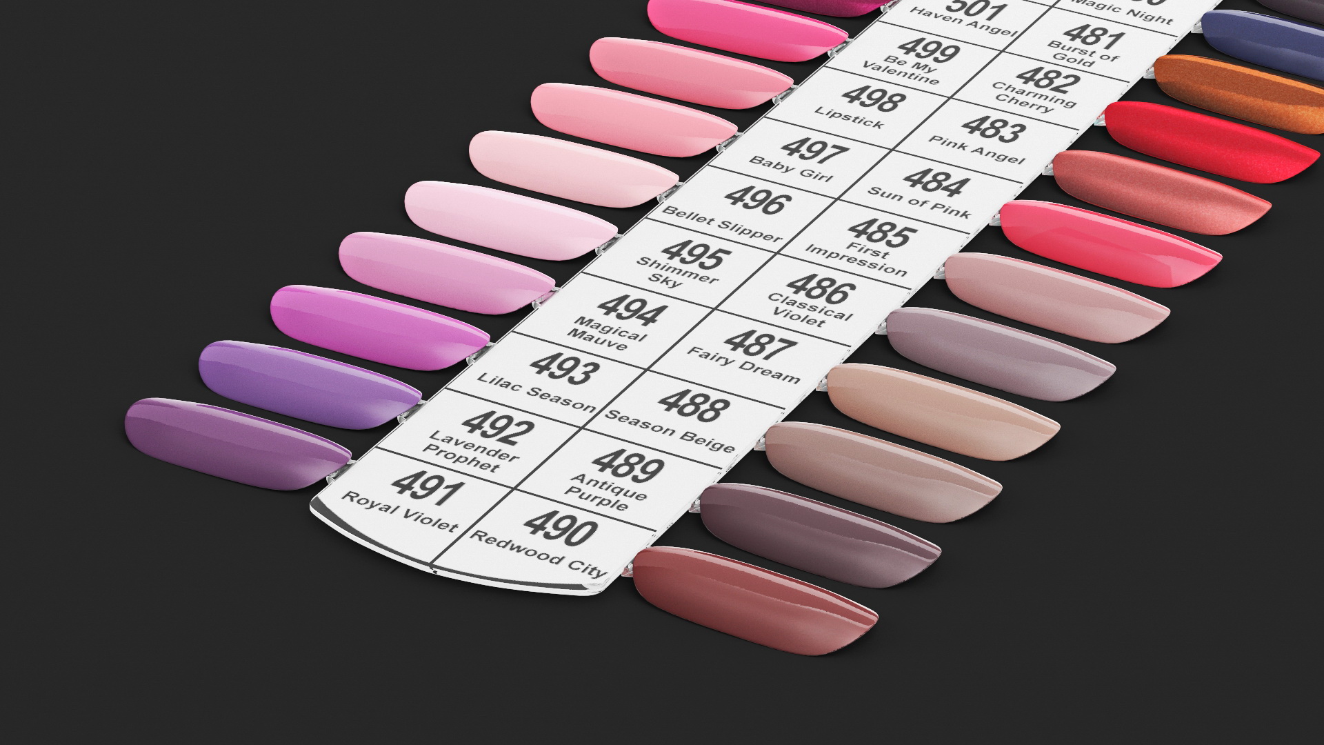 Different Colorful Nail Palette Board 3D