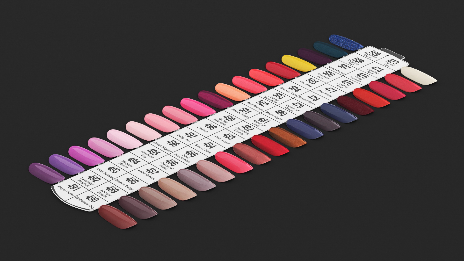 Different Colorful Nail Palette Board 3D