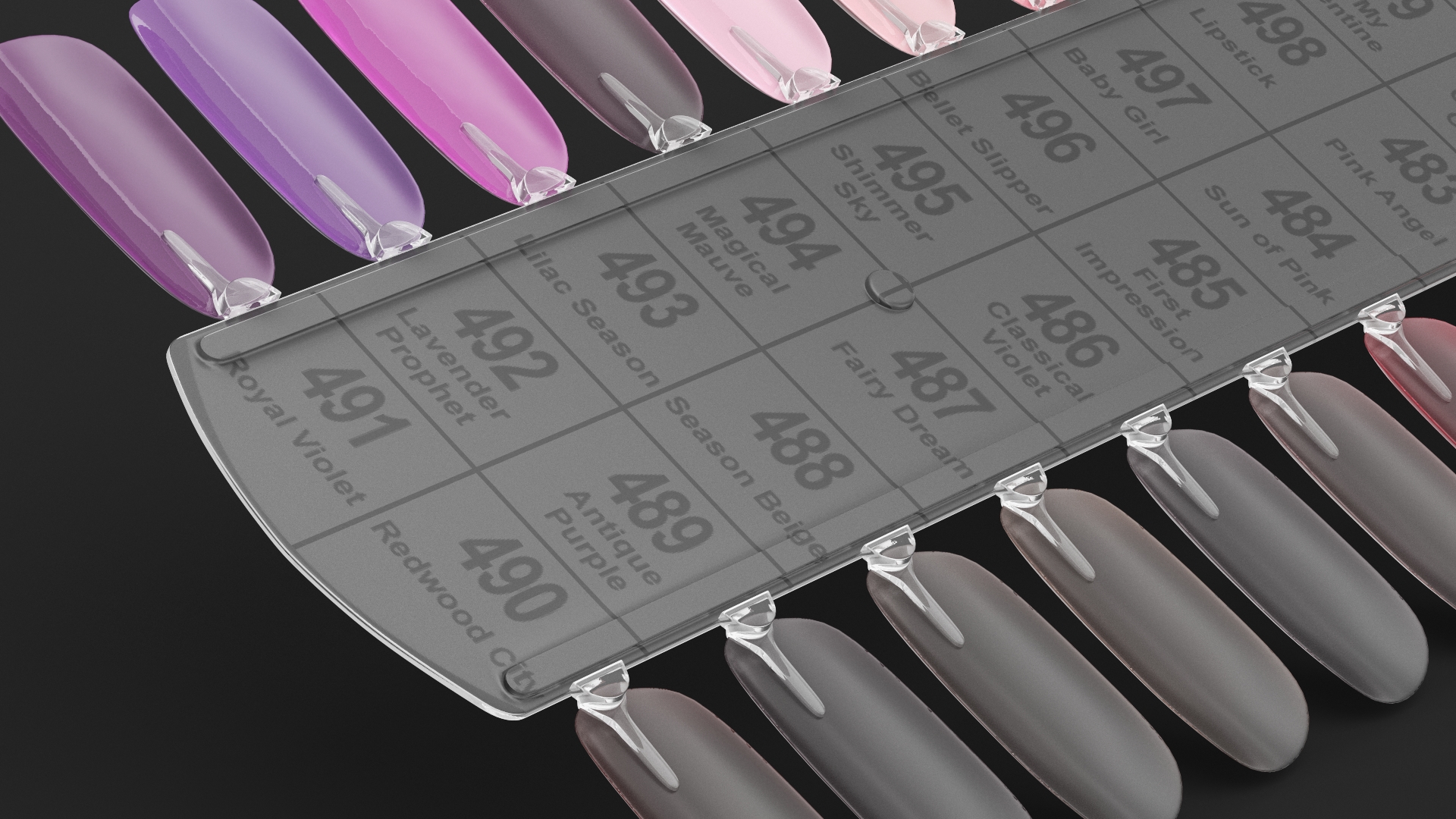 Different Colorful Nail Palette Board 3D