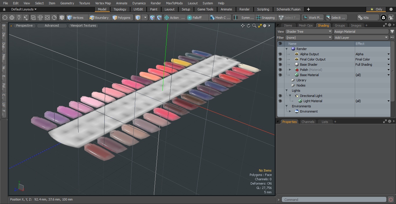 Different Colorful Nail Palette Board 3D