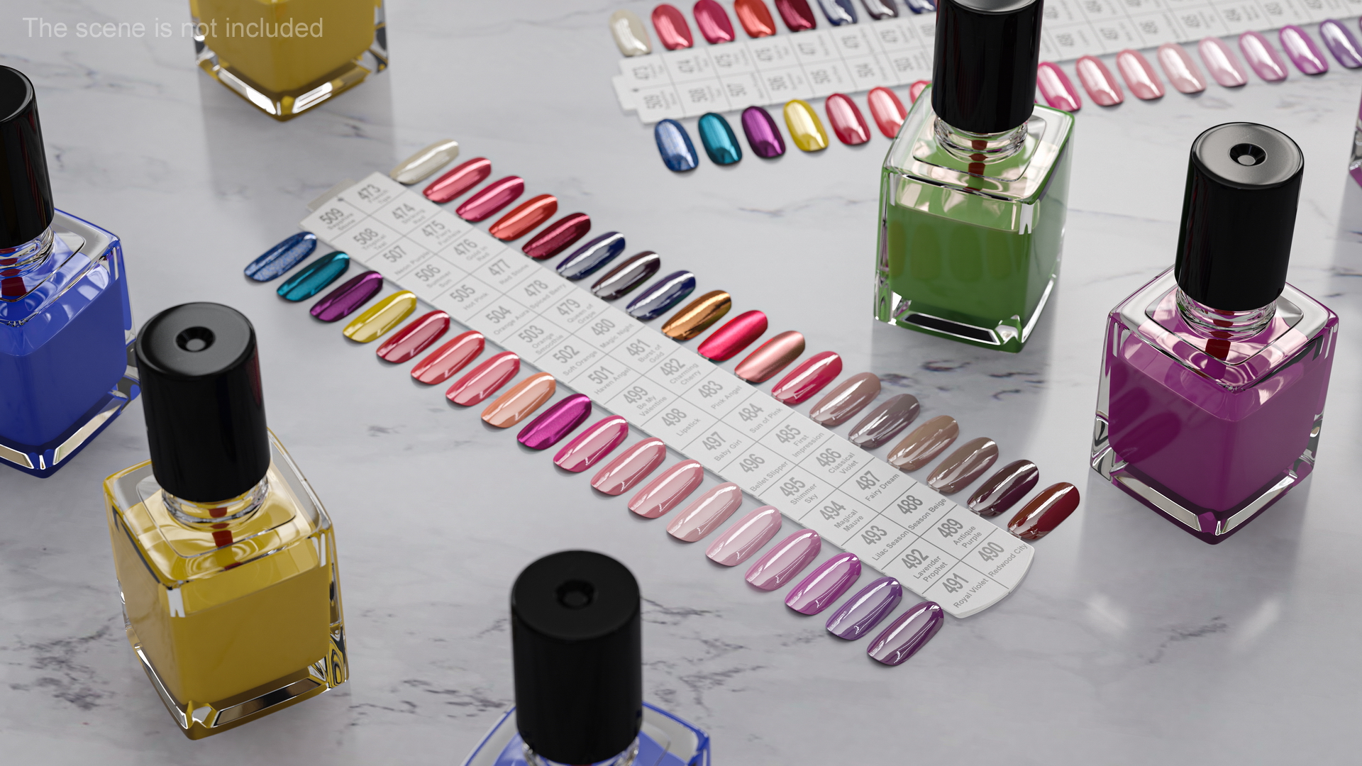 Different Colorful Nail Palette Board 3D