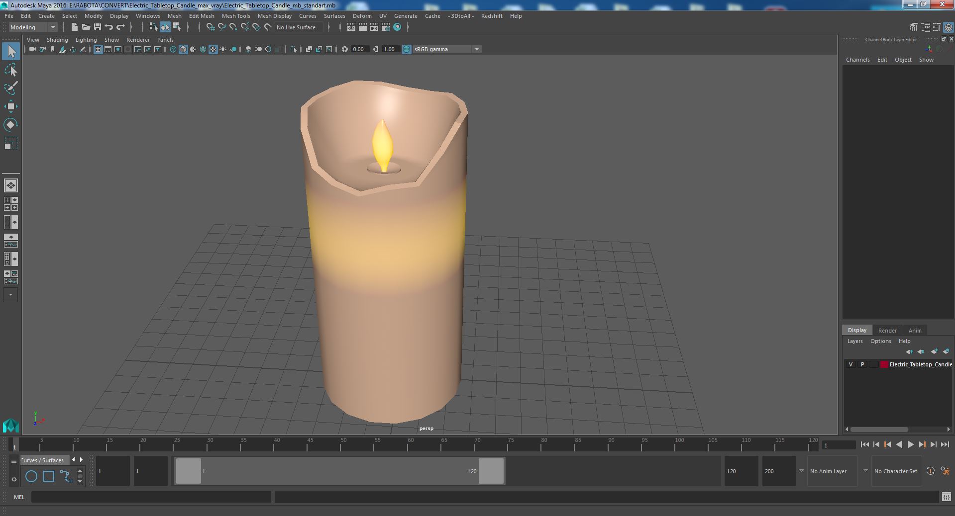 Electric Tabletop Candle 3D model