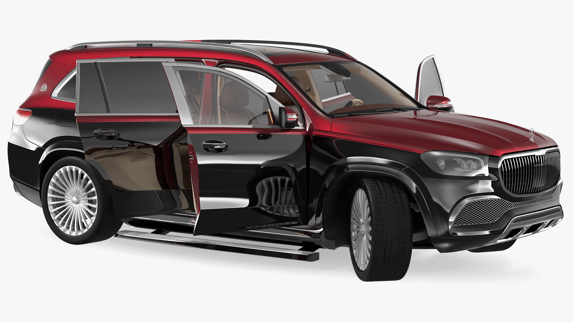 3D Maybach GLS 600 Red Rigged