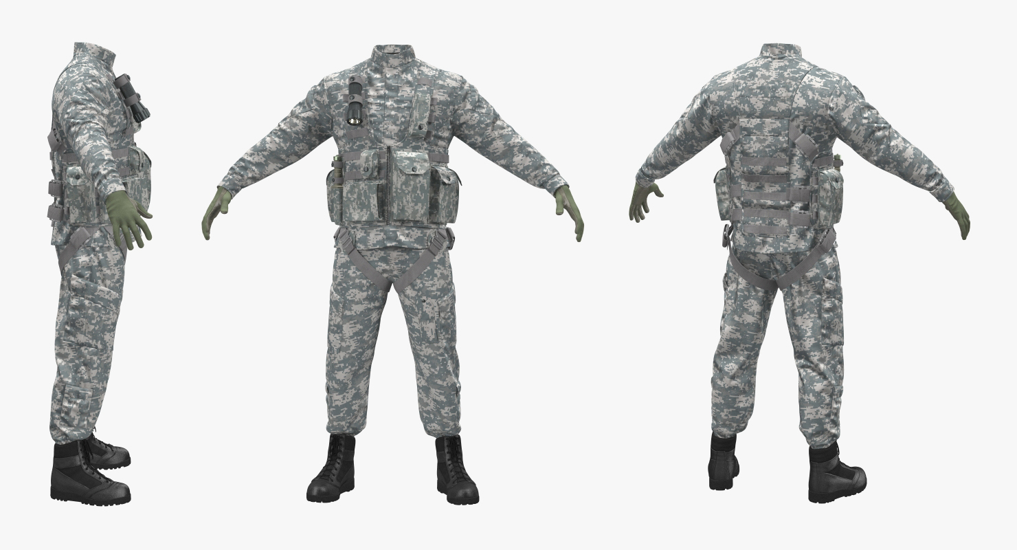 US Helicopter Pilot Uniform Camo 2 3D model