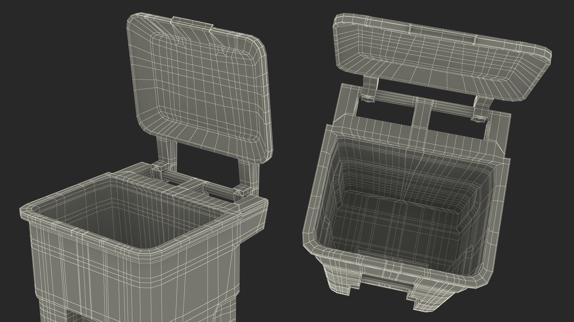 3D model Recycling Wheelie Bin Green with Yellow Cover