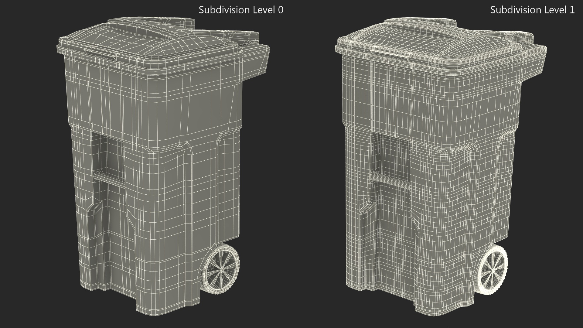 3D model Recycling Wheelie Bin Green with Yellow Cover