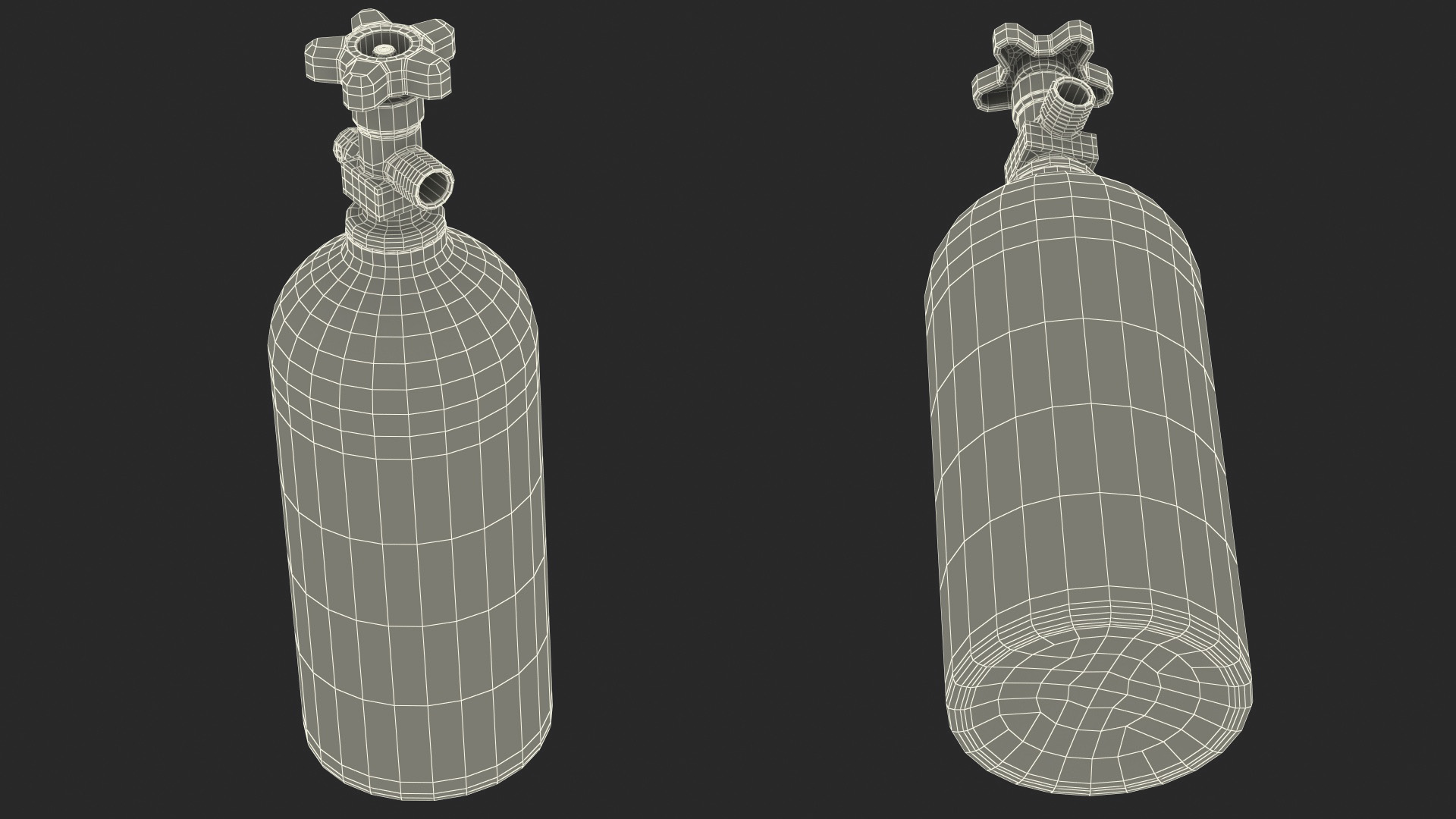 3D Aluminum Co2 Tank with Electric Red Epoxy