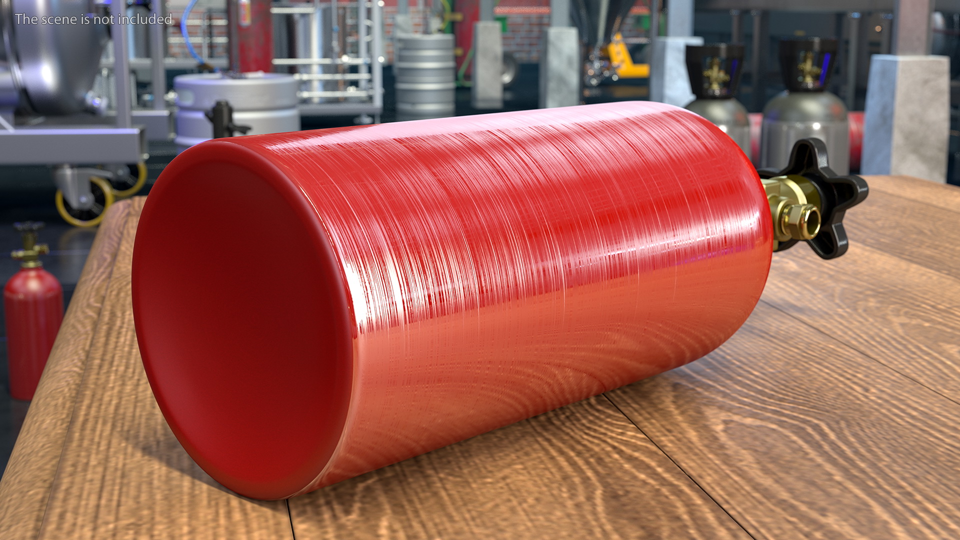 3D Aluminum Co2 Tank with Electric Red Epoxy